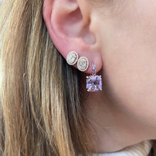 Baguette & Diamond Accent Oval Stud Earrings