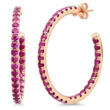eriness ruby party hoop earrings
