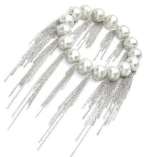 Pearl & Chain Fringe Stretch Bracelet