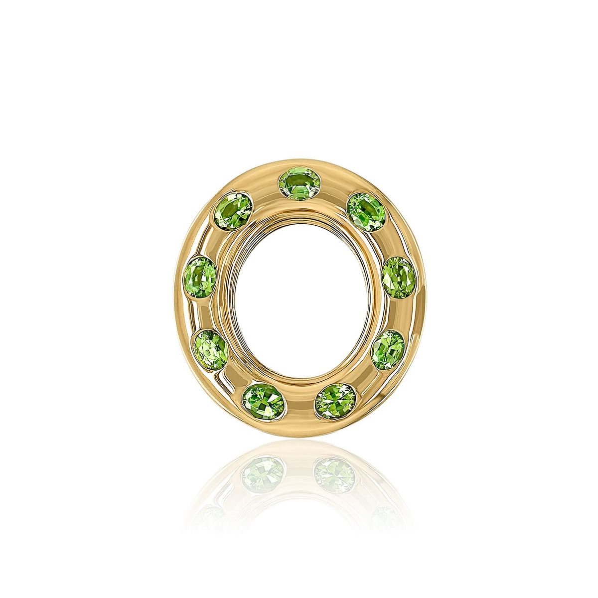 Large Chrome Tourmaline Disc Pendant Necklace