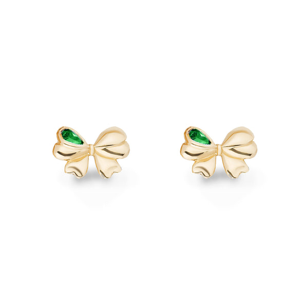 Gold Estee Bow Studs