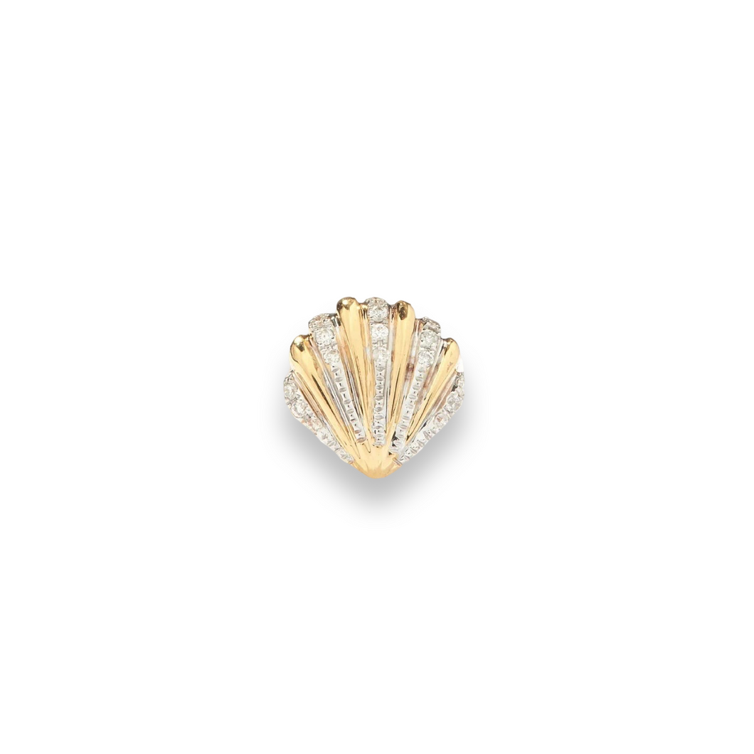 Diamond Shine & Shimmer Seashell Stud Earring