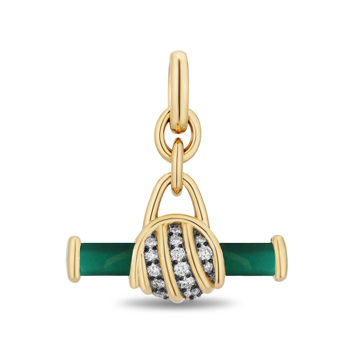 Gemstone or Diamond Floret Toggle Bar Pendant
