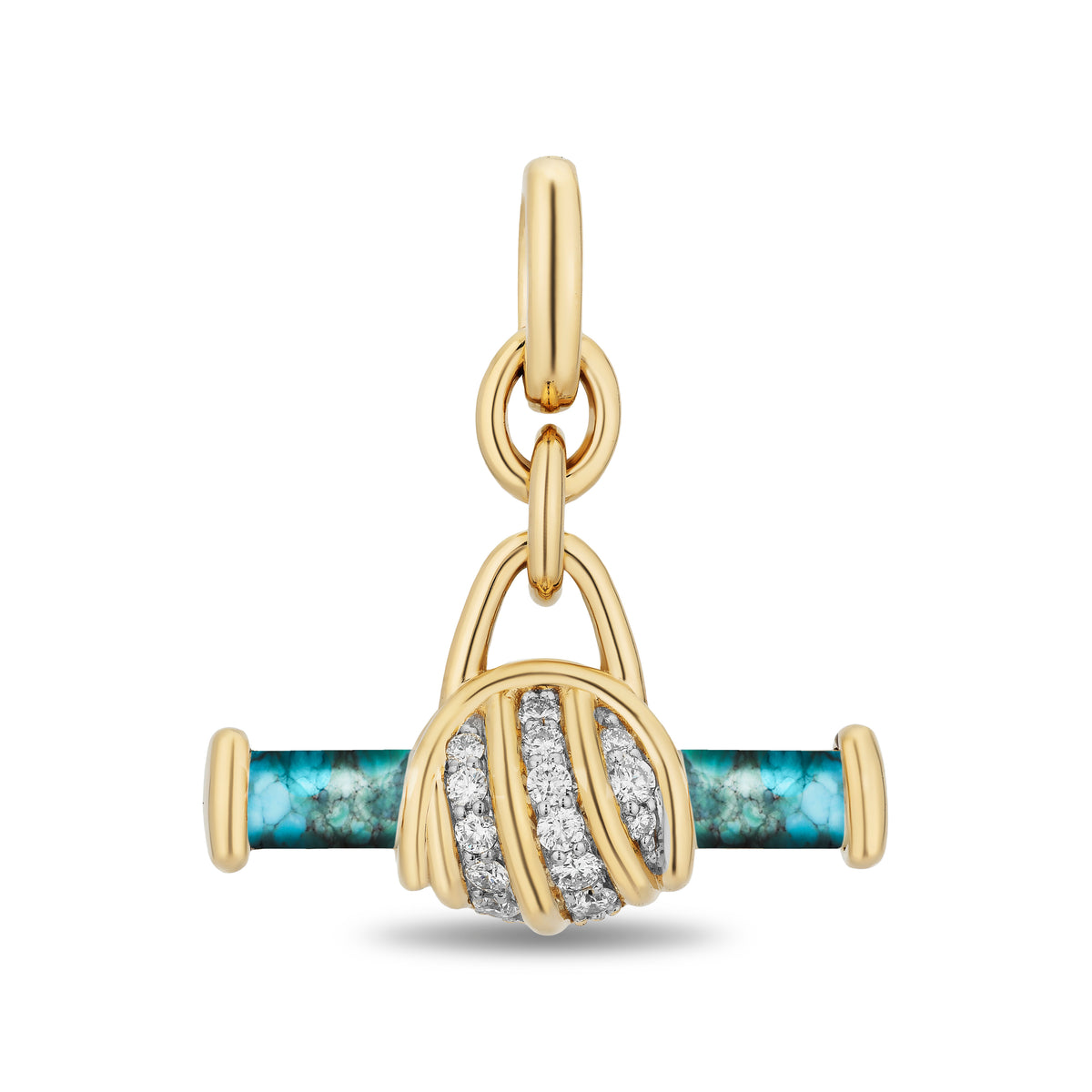 Gemstone or Diamond Floret Toggle Bar Pendant