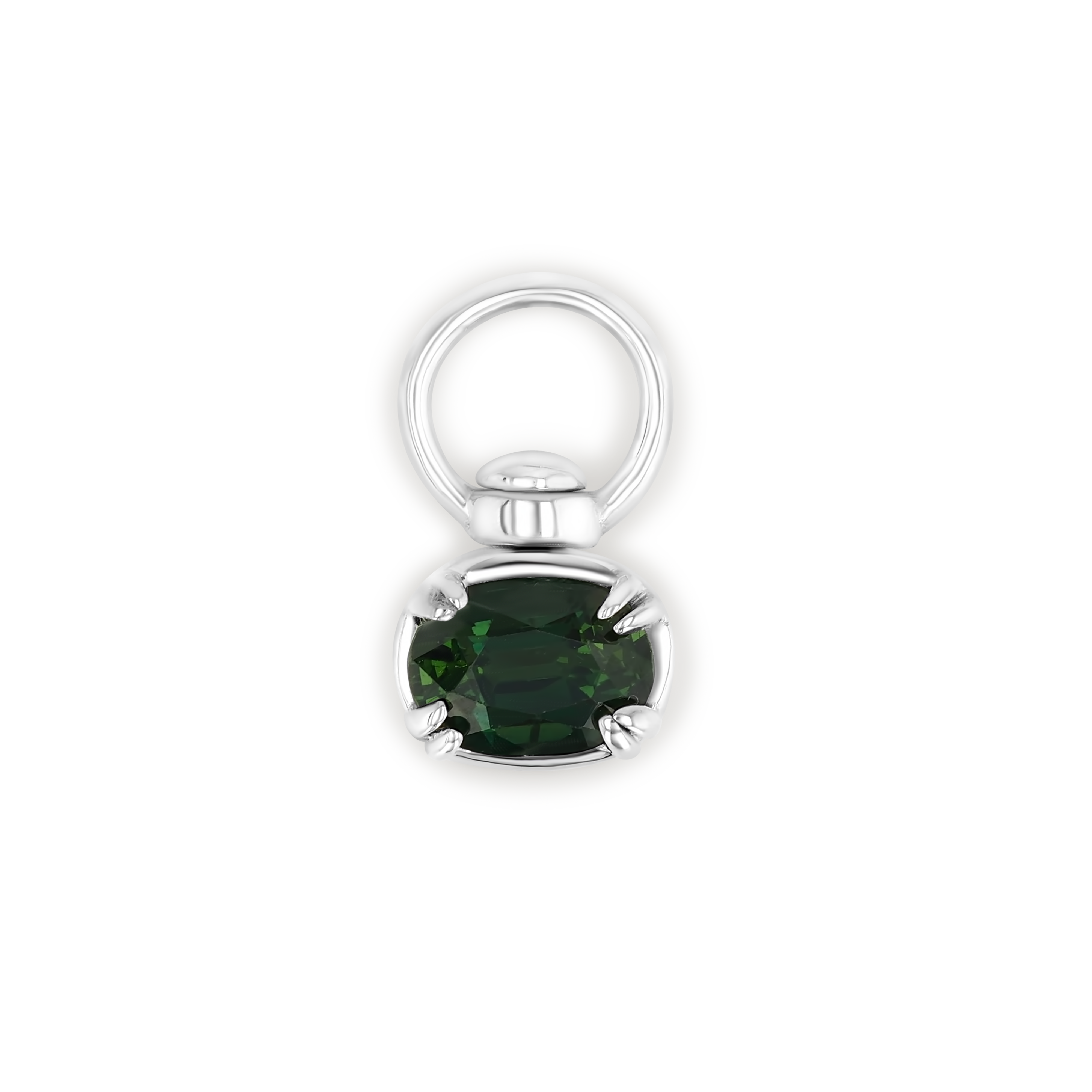 Green Sapphire Swivel Charm Pendant