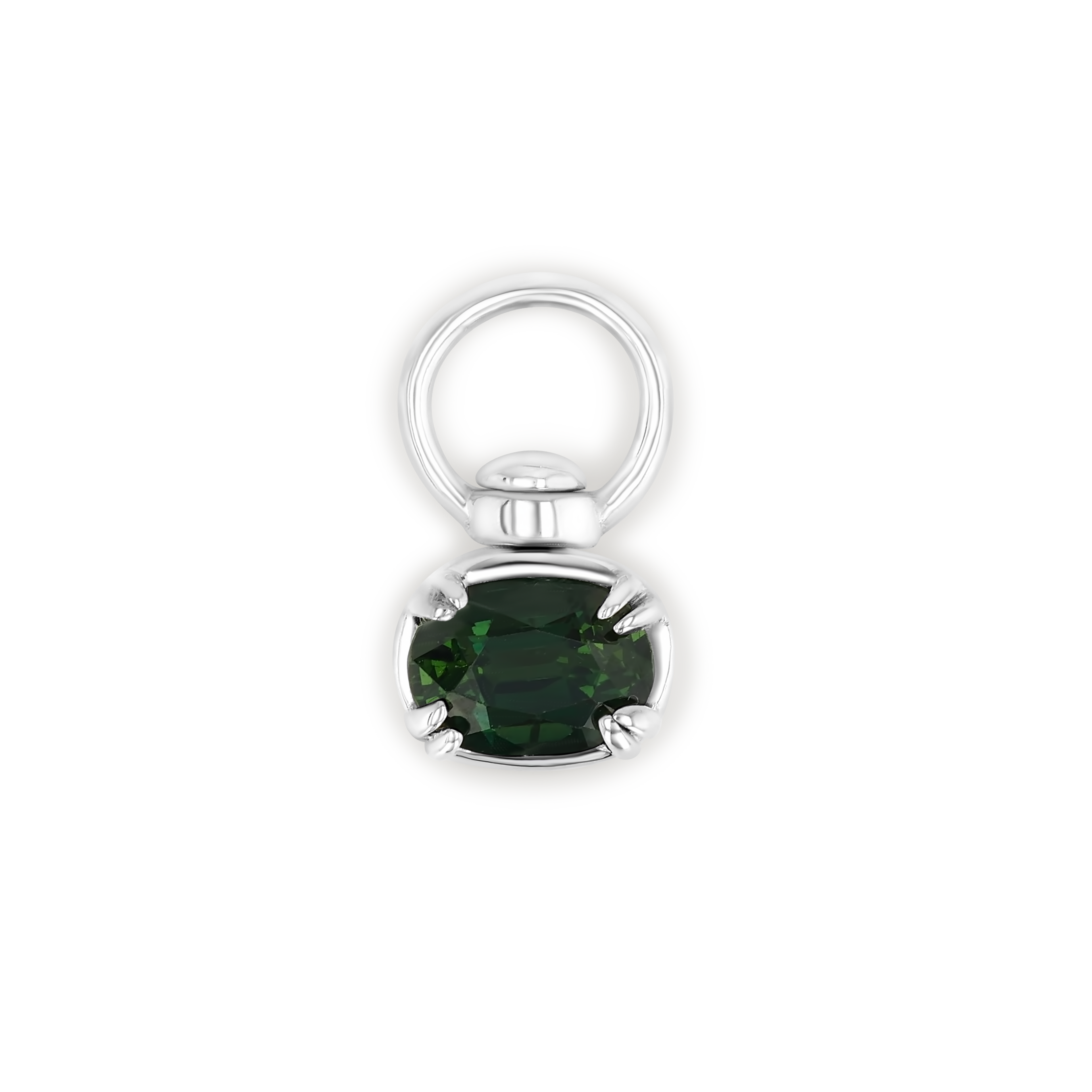 Green Sapphire Swivel Charm Pendant