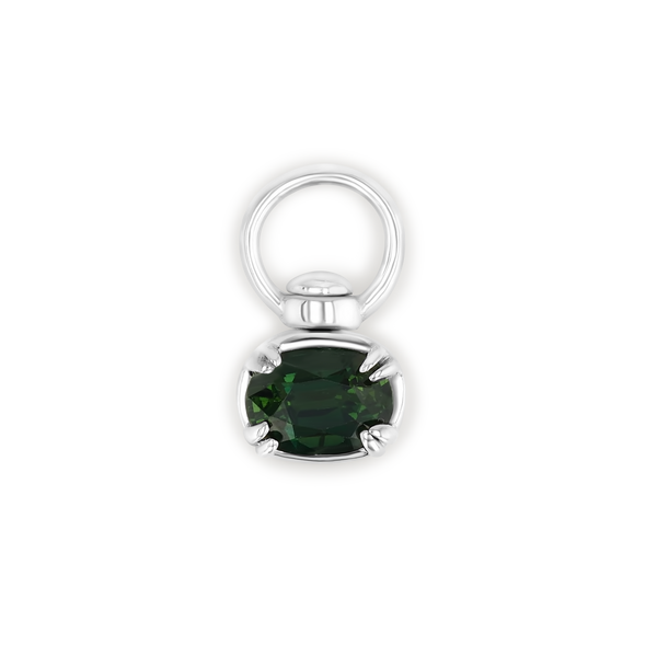 Green Sapphire Swivel Charm Pendant