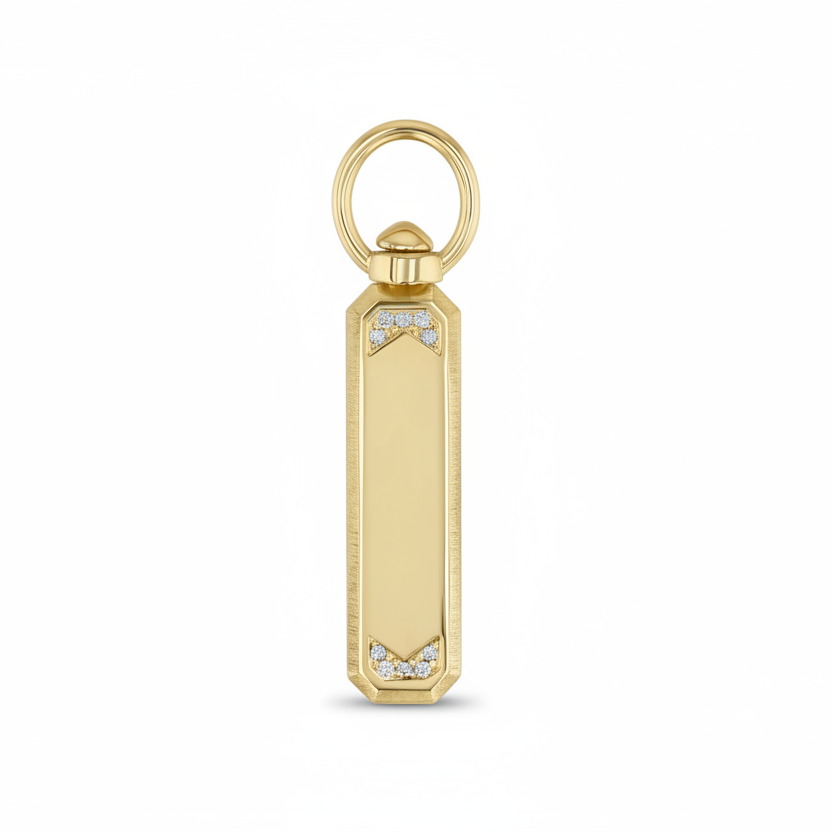 Silver or Gold Engravable Swivel Charm Pendant