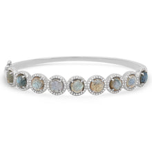 Large & In Charge Diamond & Labradorite Bangle Bracelet