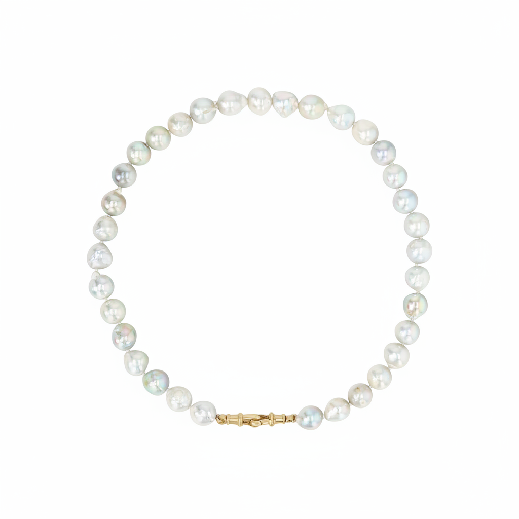 Large Silver Akoya Pearl Necklace