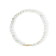 Large Silver Akoya Pearl Necklace - 14k yellow gold / 16"