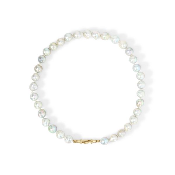 Large Silver Akoya Pearl Necklace