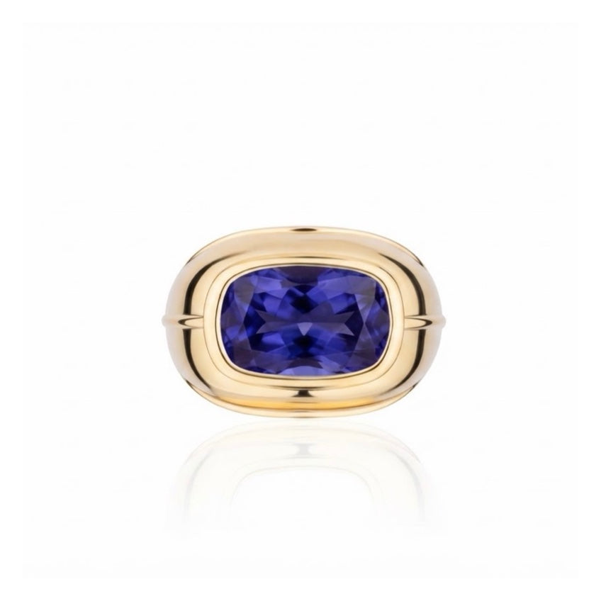 Tanzanite Cushion Cut Ring
