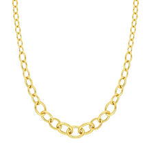 Graduated Oval Gold Link Chain Necklace