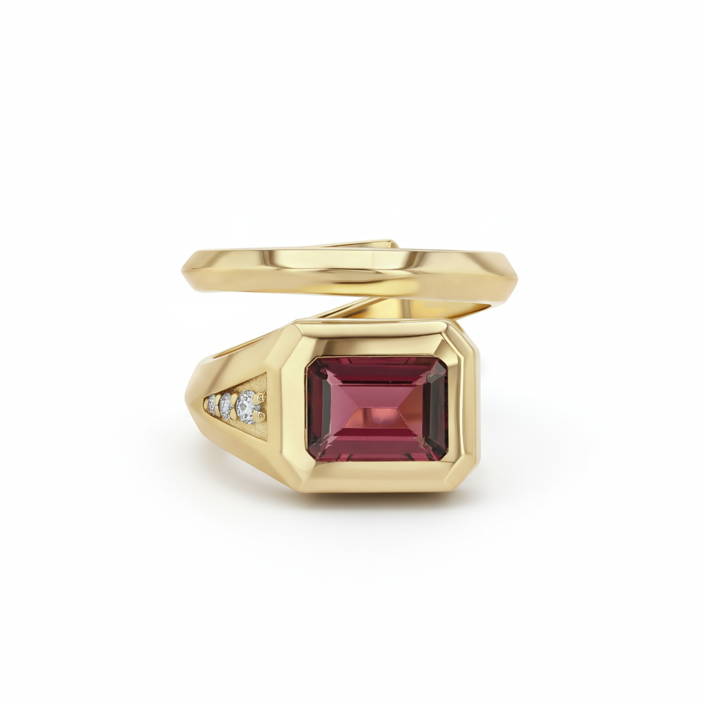 Rhodolite Garnet Wrap Ring