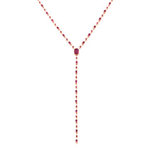 Mixed Ruby Y Station Necklace