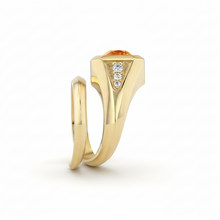 Yellow Zircon Garnet Wrap Ring