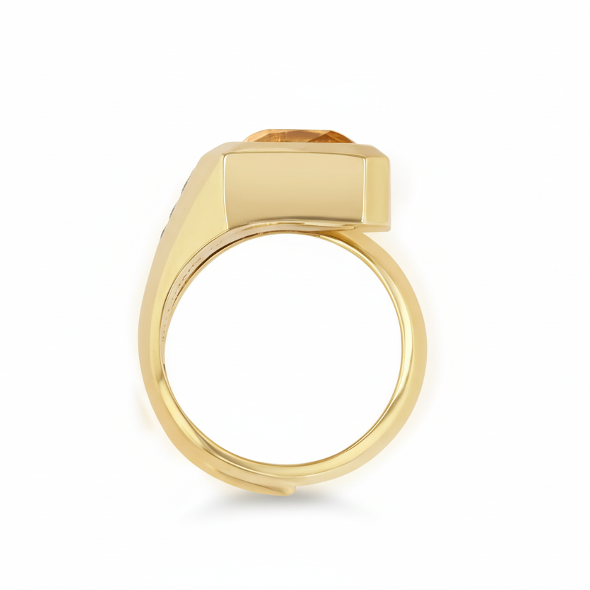 Yellow Zircon Garnet Wrap Ring