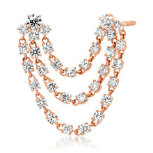 Diamond Drape Double Pierce Stud