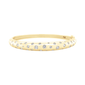 Wavey Round Diamond Nomad Bangle Bracelet