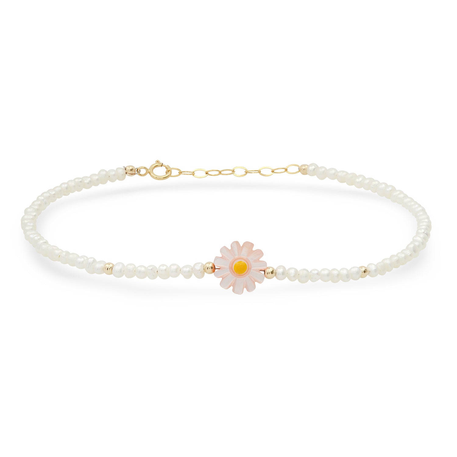Blooming Daisy & Pearl Anklet