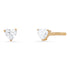 Prong Set Diamond Heart Stud Earrings