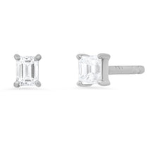 Prong Set Emerald Cut Diamond Stud Earrings