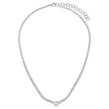 Diamond Bezel Heart & Rounds Collar Necklace