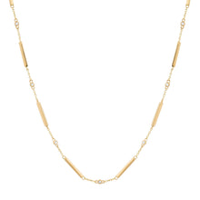 Gold Bar & Diamond Bezel Necklace