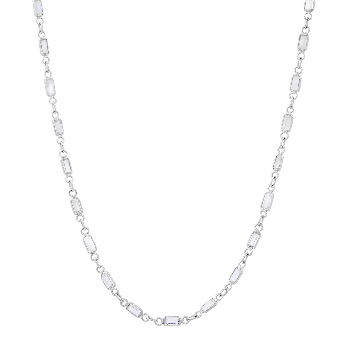 Semiprecious Bezel Set Gemstone Necklace