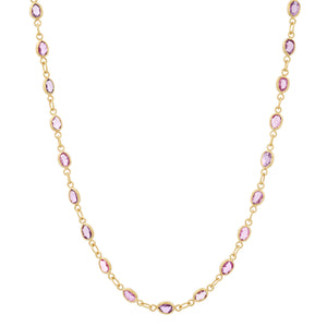 Semiprecious Bezel Set Gemstone Necklace