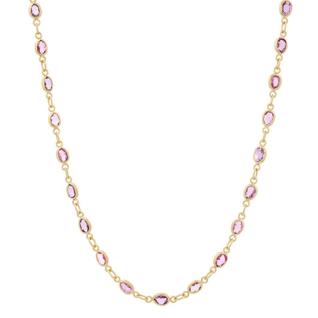 Semiprecious Bezel Set Gemstone Necklace