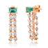 The Rocky Amethyst or Emerald or Blue Topaz & Diamond Chain Wrap Earrings