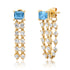 The Rocky Amethyst or Emerald or Blue Topaz & Diamond Chain Wrap Earrings