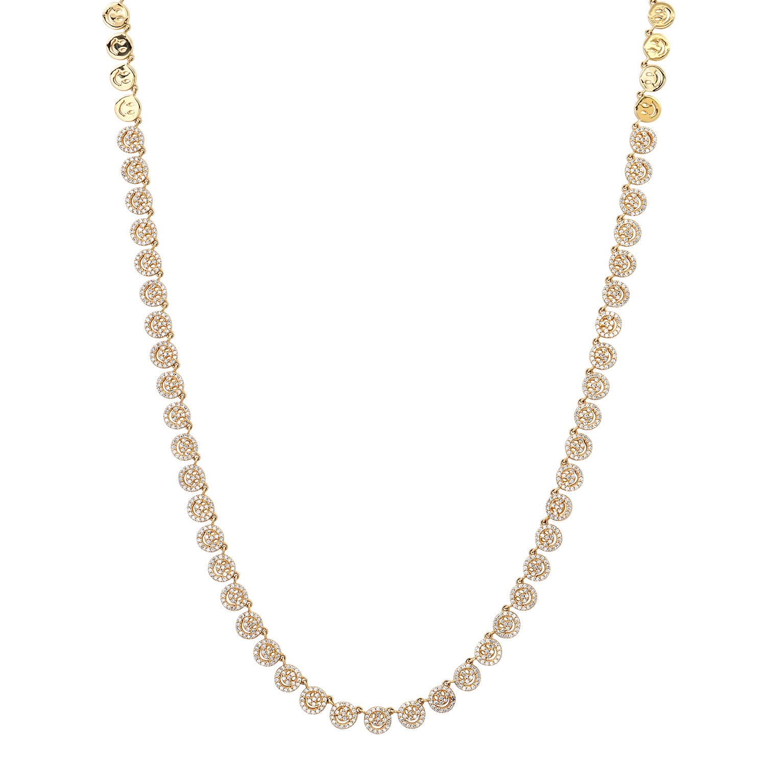 Sparkle & Smile Diamond Happy Face Tennis Necklace
