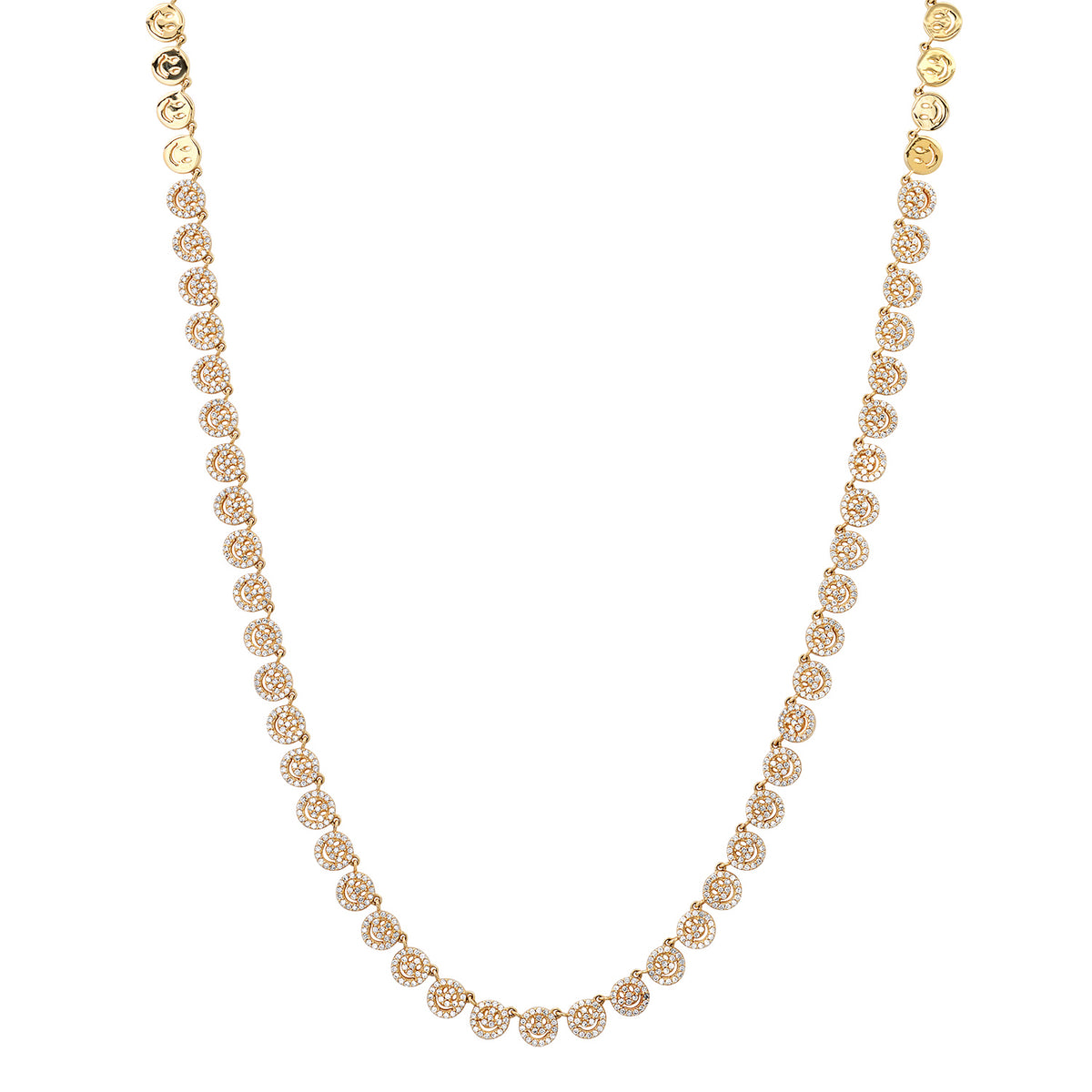Sparkle & Smile Diamond Happy Face Tennis Necklace