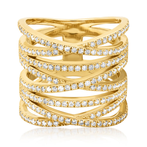 Diamond Criss Cross Statement Ring