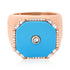 Pearl or Turquoise & Diamond Elevated Signet Ring
