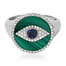 Protected Evil Eye Sapphire & Diamond Signet Ring