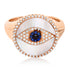Protected Evil Eye Sapphire & Diamond Signet Ring
