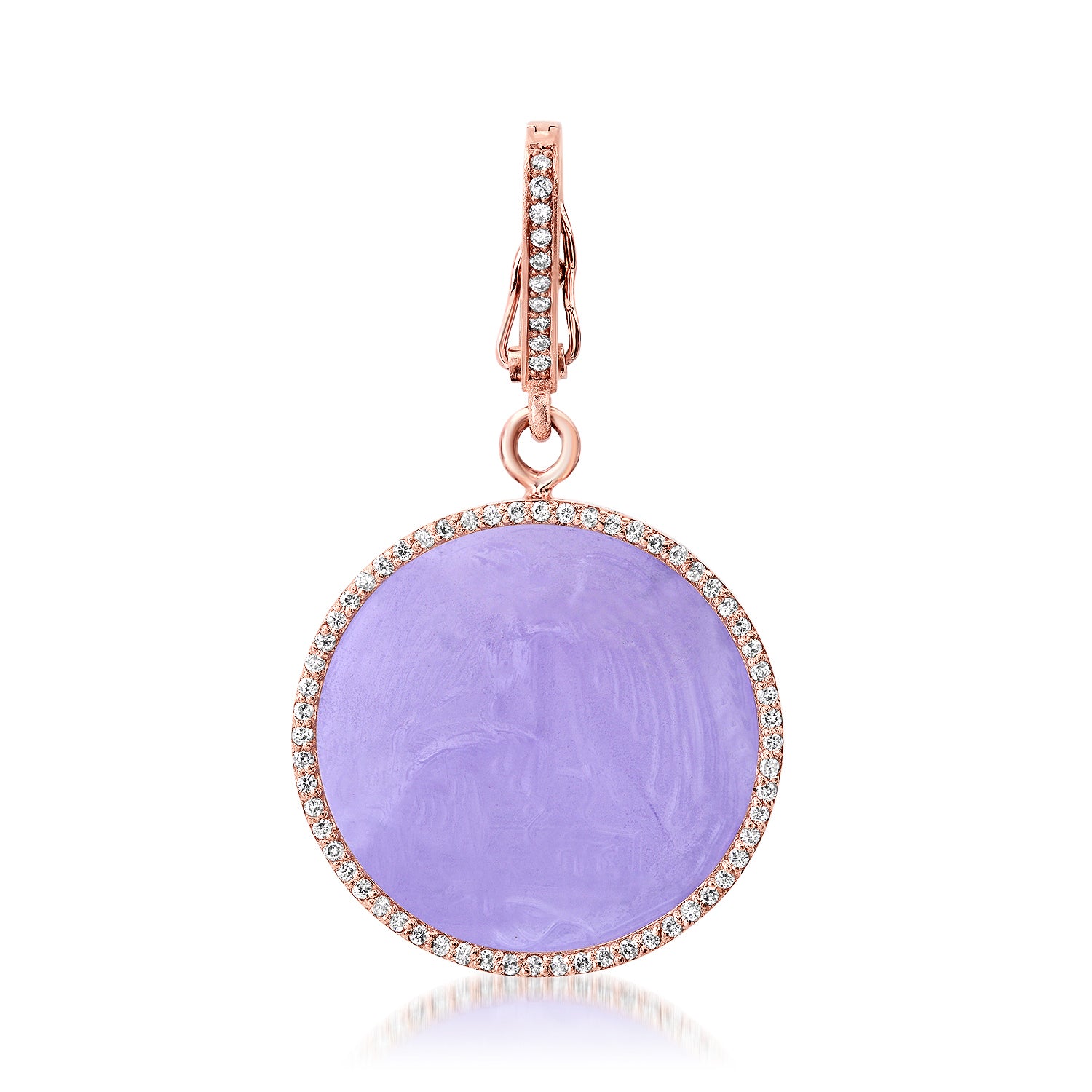 One of a Kind Murano Glass Nike Goddess Cameo Pendant & Diamond Frame