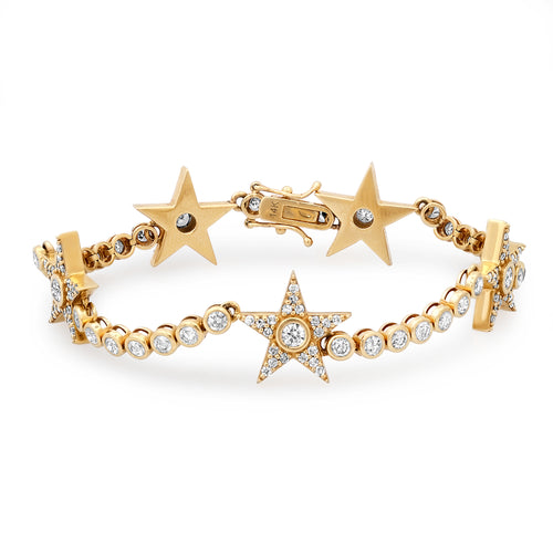 Five Star Bezel Set Diamond Tennis Bracelet