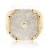 Mother of Pearl or Turquoise & Diamond Elevated Signet Ring