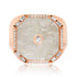 Mother of Pearl or Turquoise & Diamond Elevated Signet Ring