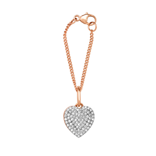 Diamond Heart Watch Charm Bracelet