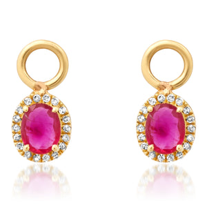 Oval Ruby Earring Charms