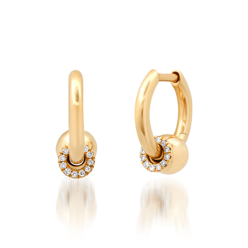 Nano Gold Ball Huggie Hoop Earrings