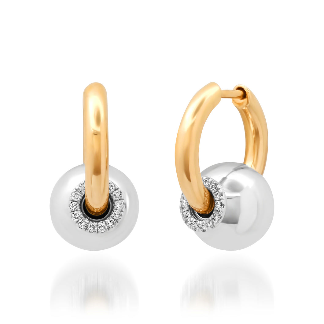 Grande Gold Ball Huggie Hoop Earrings