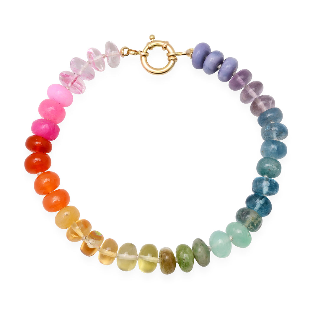 Classic Rainbow Semiprecious Beaded Bracelet