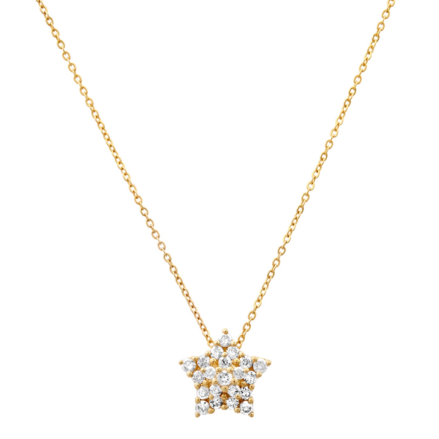 Puffy Pave Diamond Star Necklace